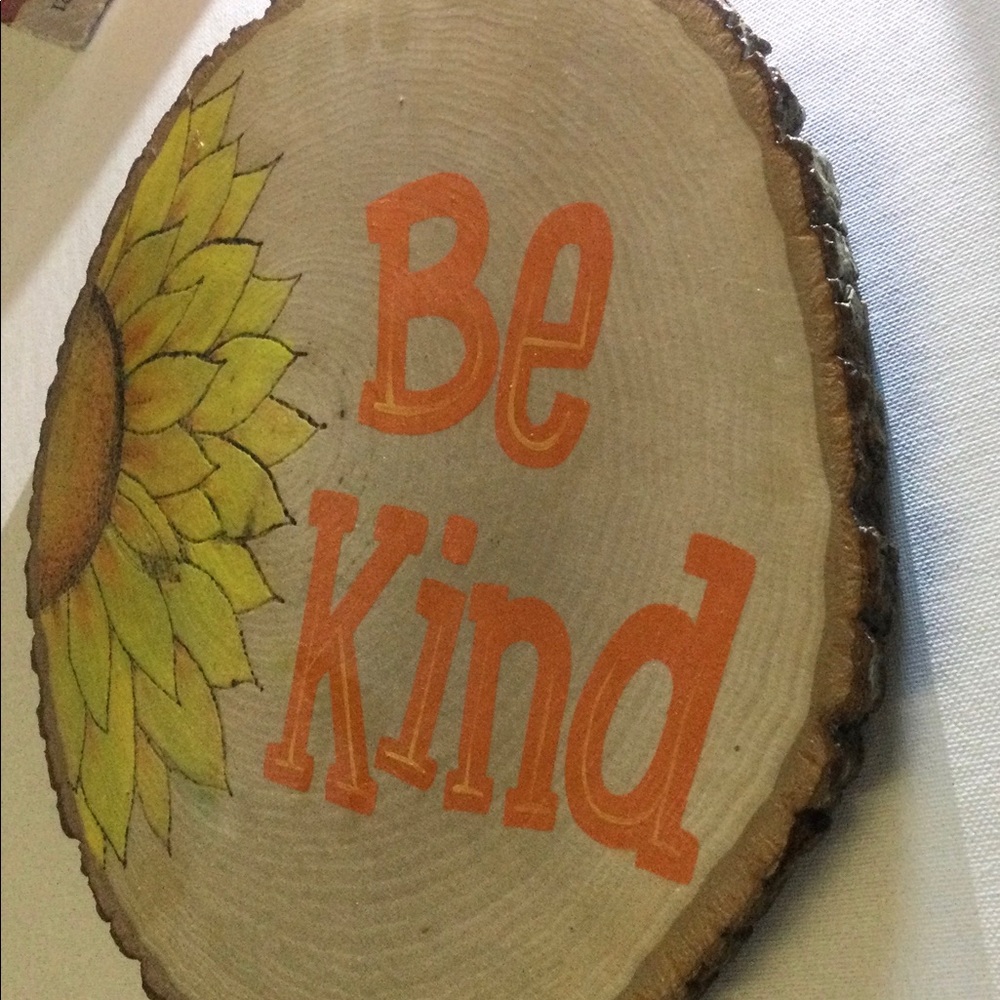 Wooden plaque. Hand painted and wood burned